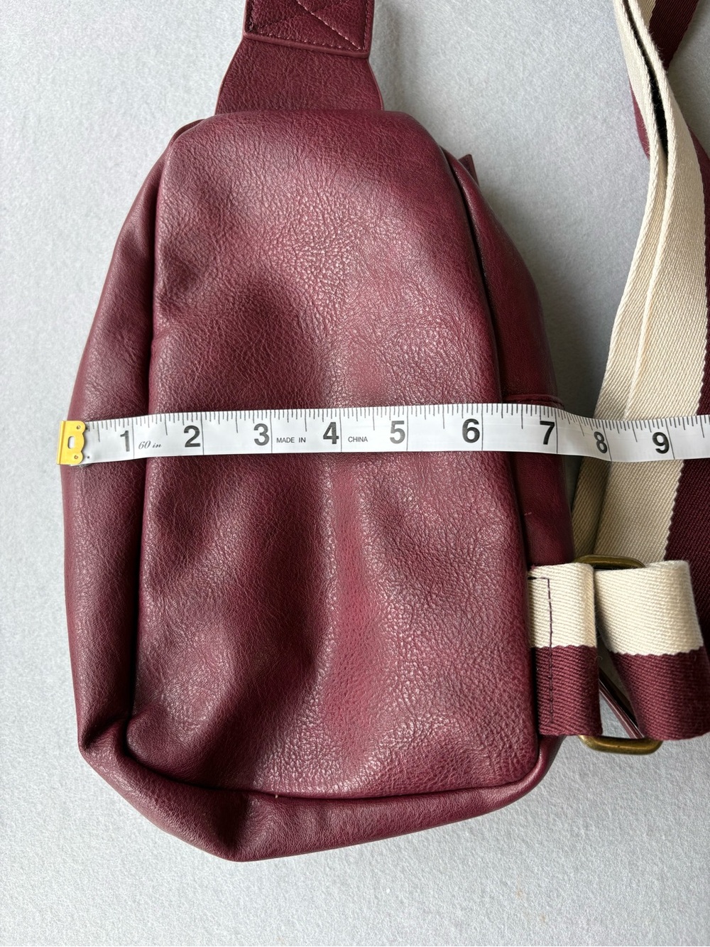 Sonoma Maroon and Cream Vegan Leather Crossbody Strap Bag NWT - Picture 4 of 7